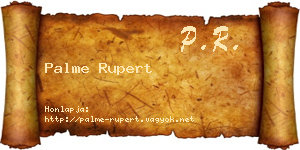 Palme Rupert névjegykártya